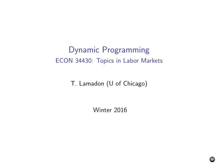 dynamic programming