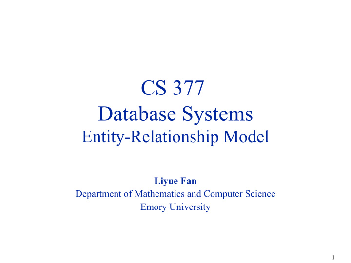 cs 377 database systems