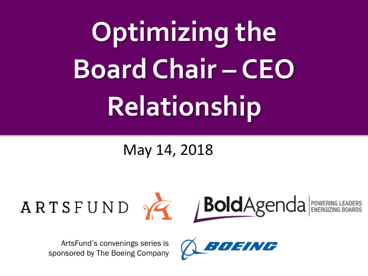 optimizing the board chair ceo relationship