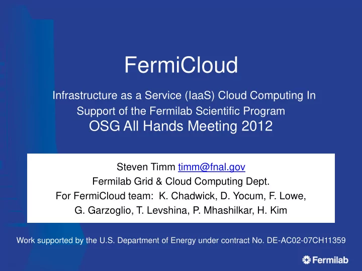 fermicloud introduction