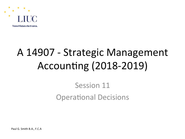 a 14907 strategic management accoun6ng 2018 2019