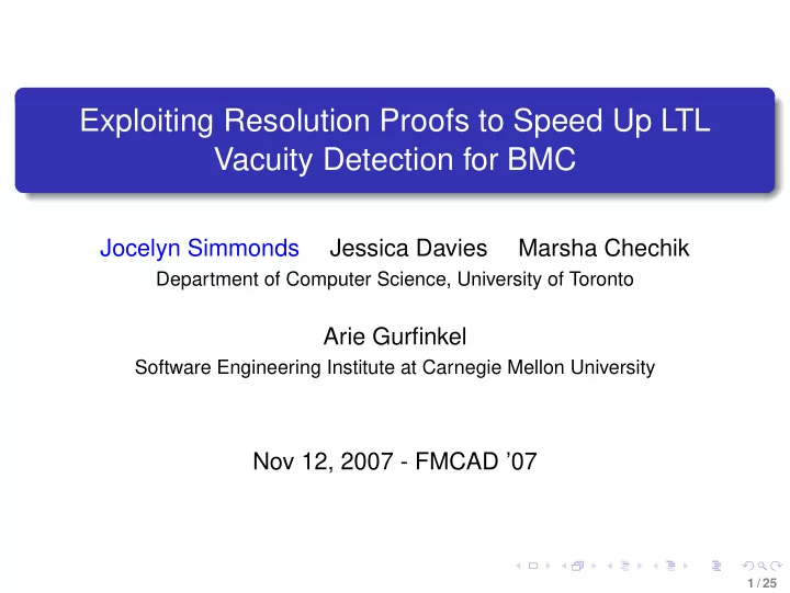 exploiting resolution proofs to speed up ltl vacuity