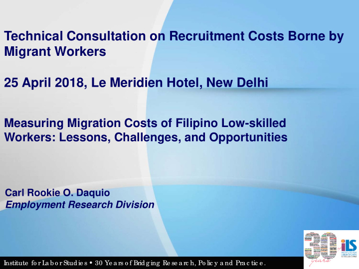 technical consultation on recruitment costs borne by