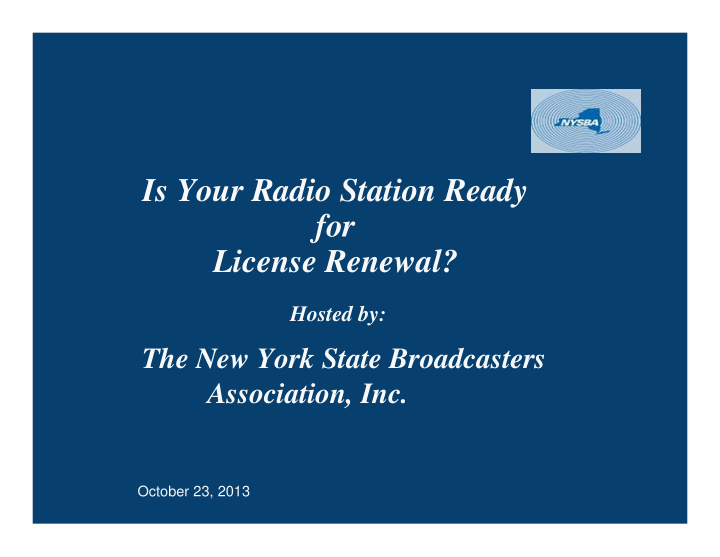is your radio station ready for license renewal