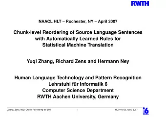 Chunk-level Reordering of Source Language Sentences  with Automatically Learned Rules for