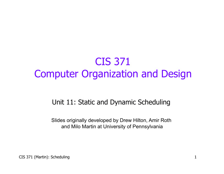 cis 371 computer organization and design