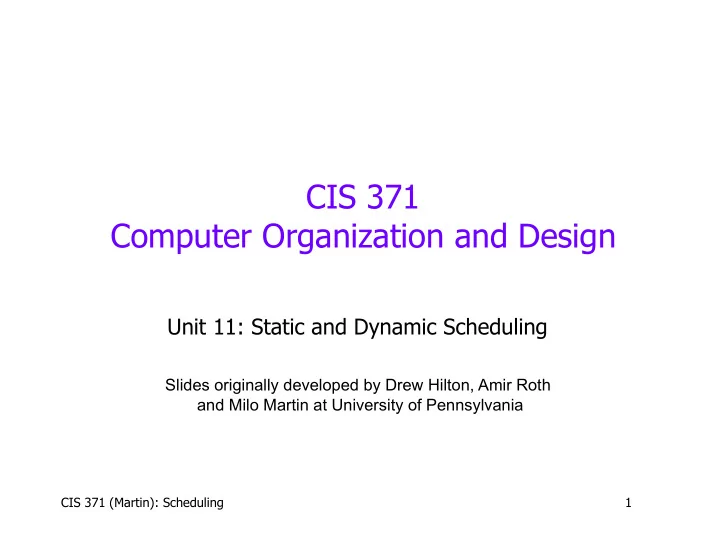 cis 371 computer organization and design