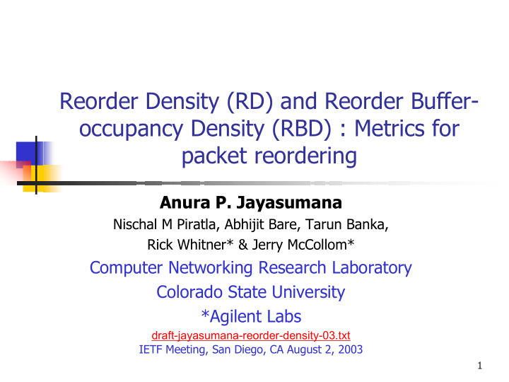 reorder density rd and reorder buffer occupancy density