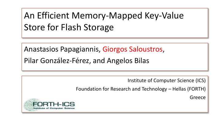 an efficient memory mapped key value