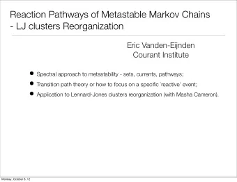 Example on 2D potential with 4 wells  Simulations by Masha Cameron  Monday, October 8, 12  Spectral
