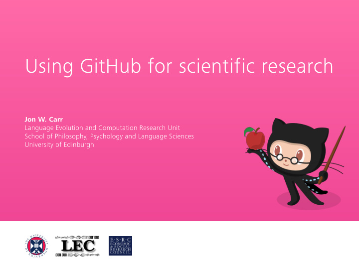 using github for scientific research