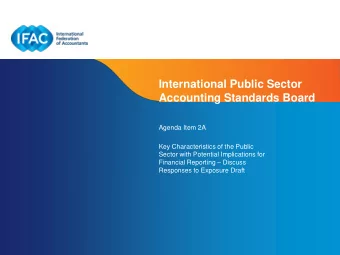 International Public Sector  Accounting Standards Board  Agenda Item 2A  Key Characteristics of the