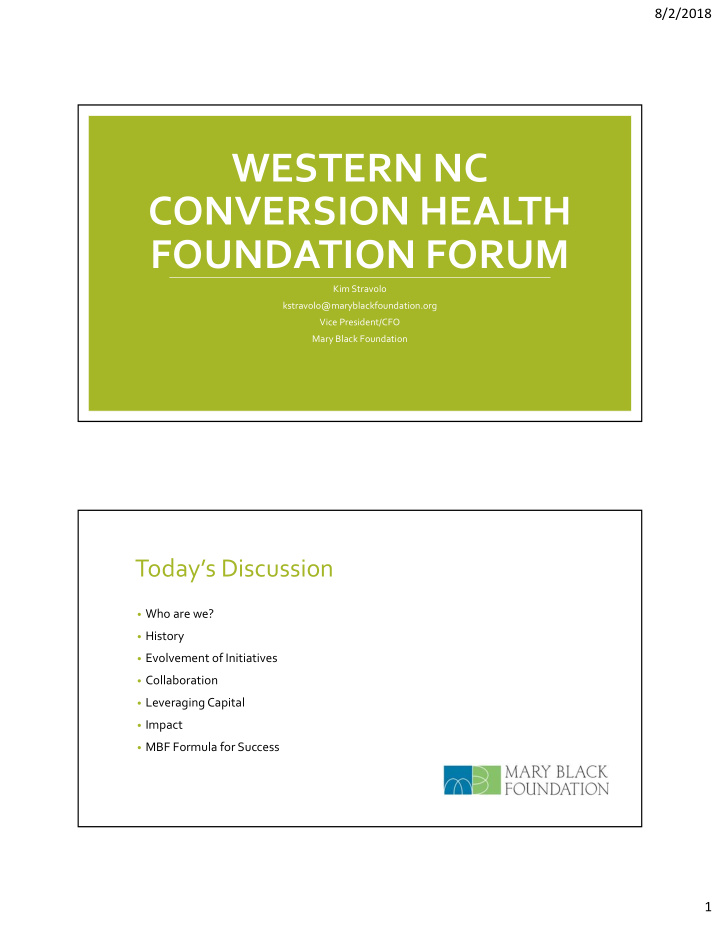 western nc conversion health foundation forum