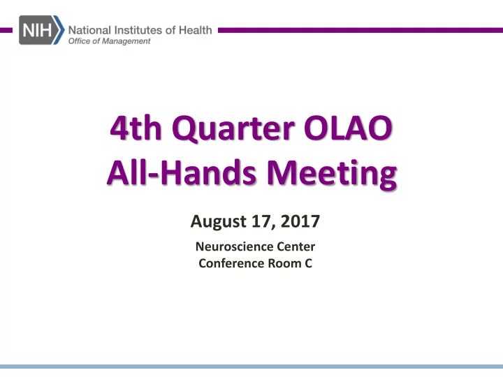 4th quarter olao