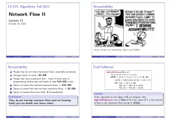 Network Flow II  Lecture 13  October 10, 2013 http://www.cs.berkeley.edu/jrs/ Calvin  Sariel