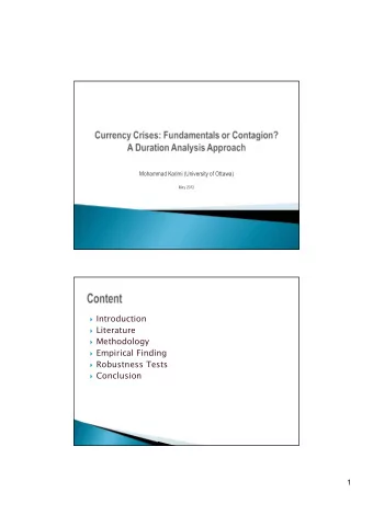 Introduction  Literature  Methodology  Empirical Finding  Robustness Tests