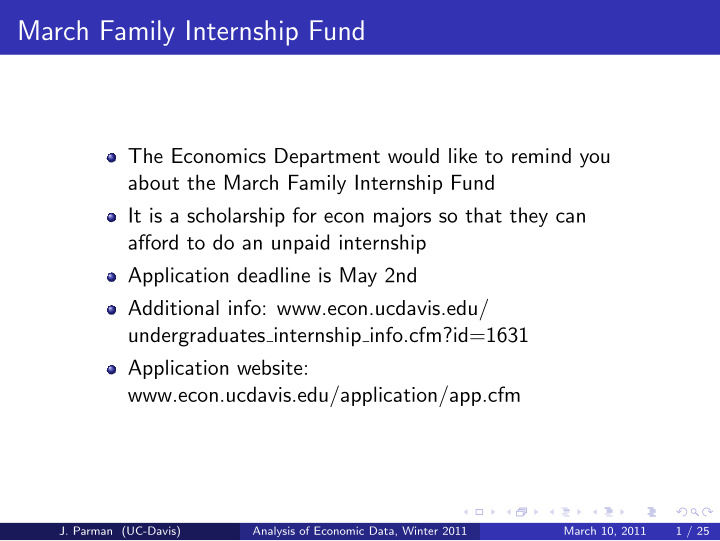 march family internship fund