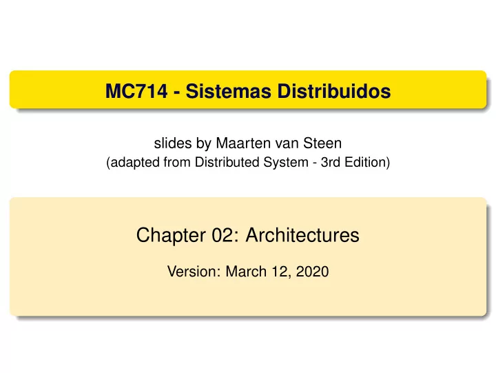 mc714 sistemas distribuidos