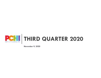 THIRD QUARTER 2020  November 9, 2020  Q3 2020 Highlights  Strong performance across Retail &amp;