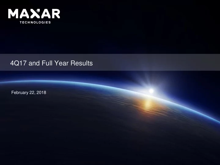 4q17 and full year results