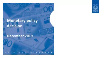 Monetary policy  decision  December 2019  From strong to more normal economic activity  Inflation