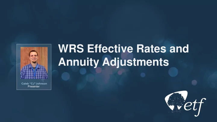 annuity adjustments