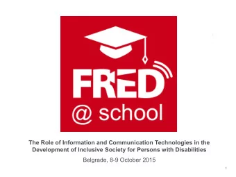 The Role of Information and Communication Technologies in the  Development of Inclusive Society for