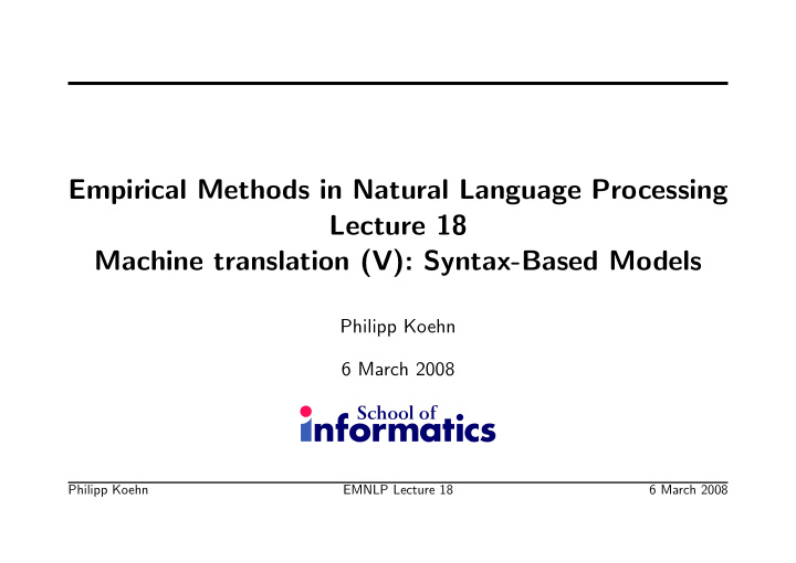 empirical methods in natural language processing lecture