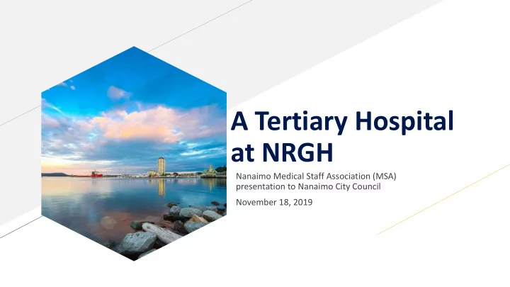 a tertiary hospital