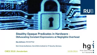 Obfuscation  Source: www.constructionknowledge.net Stealthy Opaque Predicates in Hardware | CHES