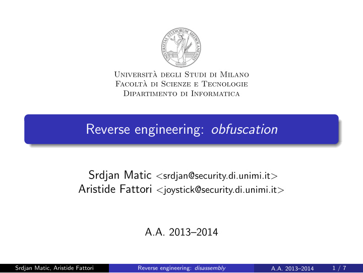 reverse engineering obfuscation