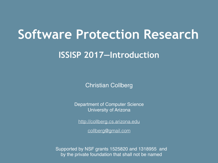 software protection research