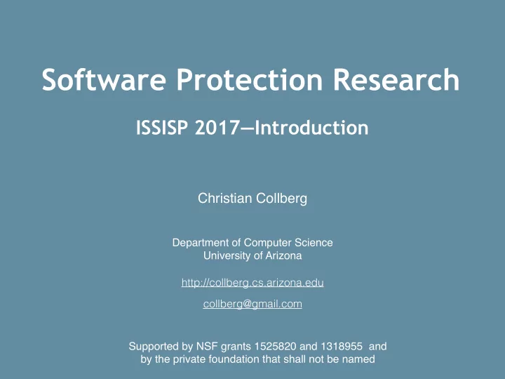 software protection research
