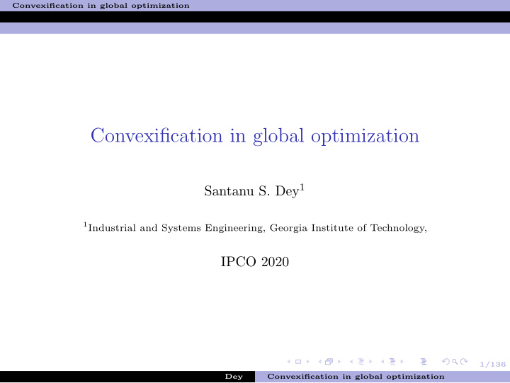 convexification in global optimization