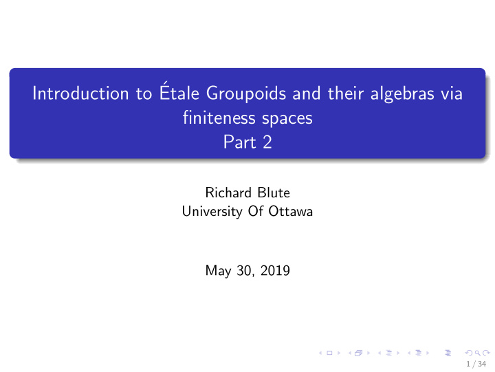 introduction to etale groupoids and their algebras via