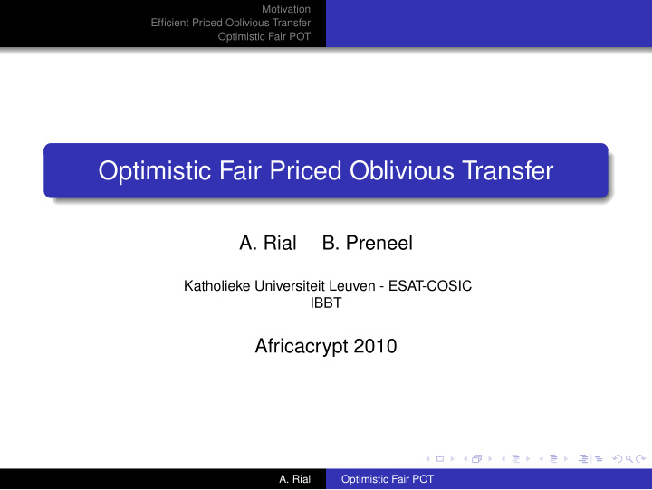 optimistic fair priced oblivious transfer