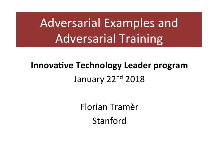 adversarial examples and