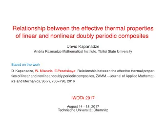 Relationship between the effective thermal properties  of linear and nonlinear doubly periodic