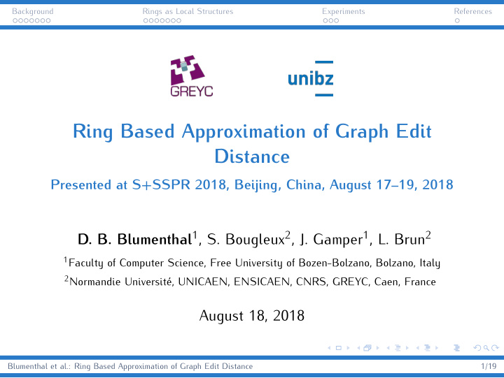 ring based approximation of graph edit distance