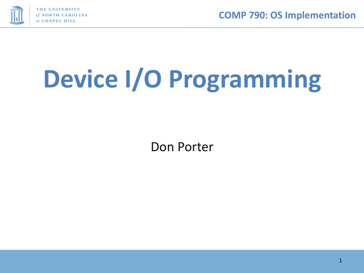 device i o programming