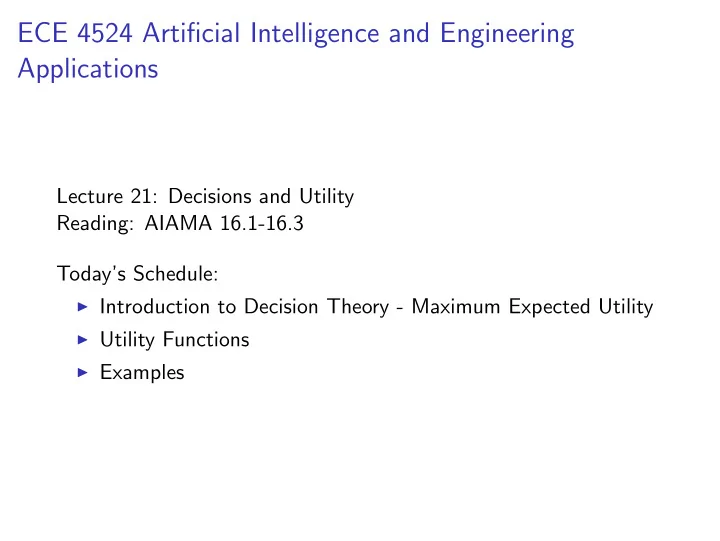 ece 4524 artificial intelligence and engineering