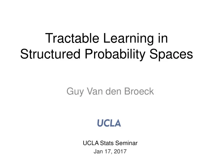 structured probability spaces