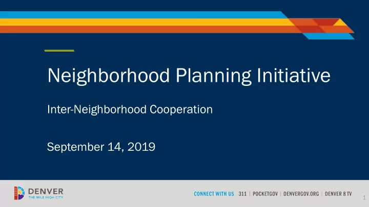 neighborhood planning initiative