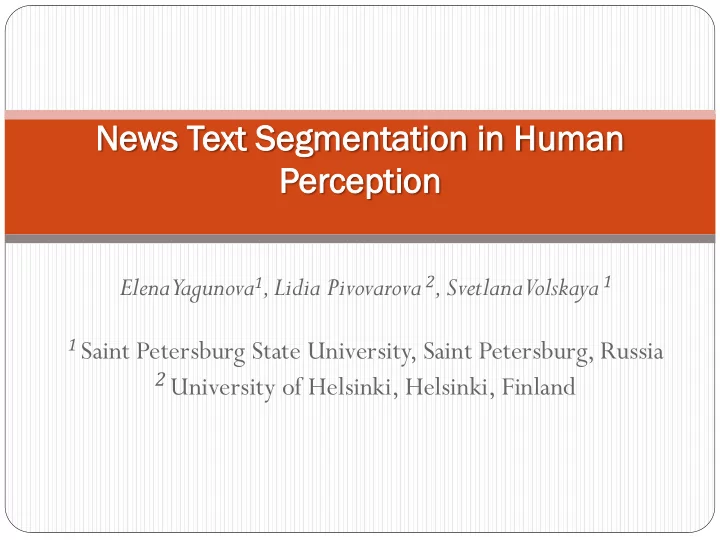 news ws text xt seg egme mentat ntation ion in hum uman n