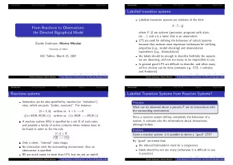 Labelled transition systems  Labelled transition systems are relations of the form  a    Q  P