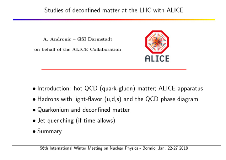 studies of deconfined matter at the lhc with alice