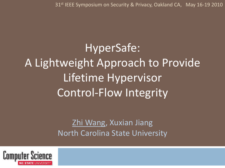 control flow integrity