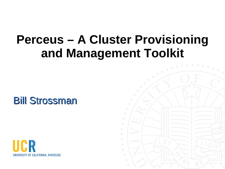 perceus a cluster provisioning and management toolkit