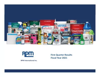 First Quarter Results  Fiscal Year 2021  RPM International Inc.  Consolidated Statements of Income