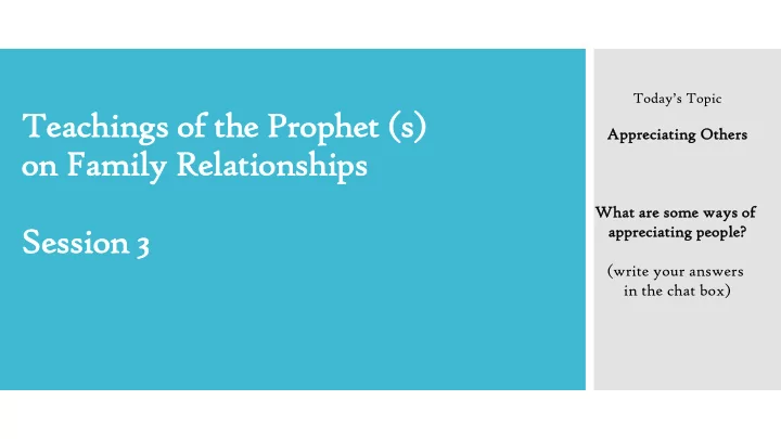 te teachings s of f th the pro rophet t s s